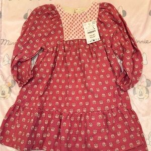 Zara Kids Casual Dress in Pink and White